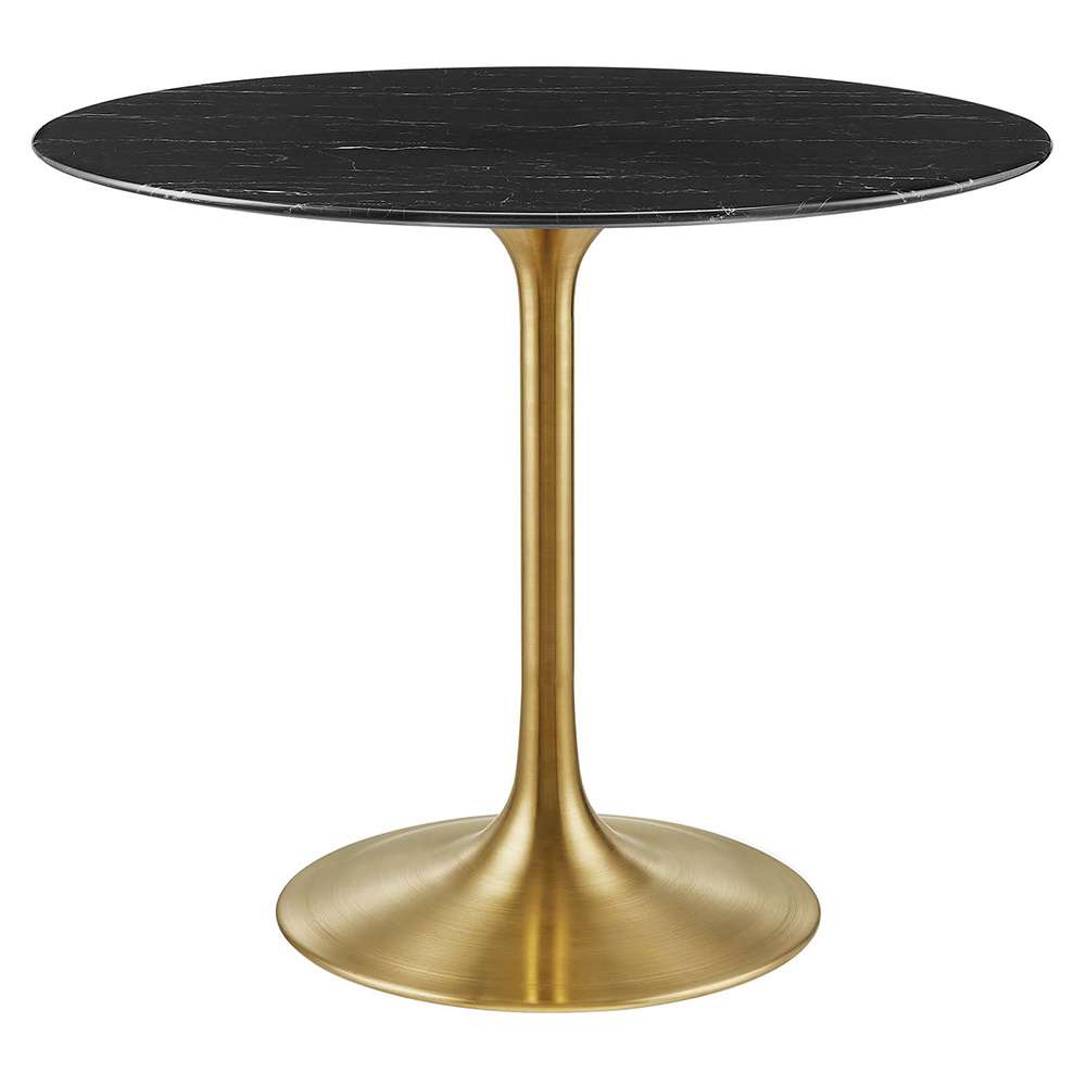 Modway - Lippa 36in Round Artificial Marble Dining Table in Gold Black - EEI-5225-GLD-BLK veiw 1