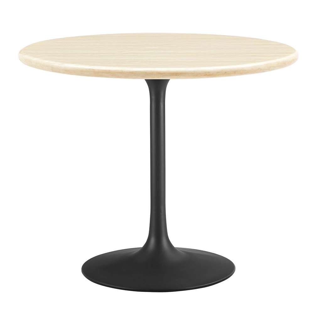 Modway - Lippa 36in Round Artificial Travertine Dining Table - EEI-6750-BLK-TRA veiw 1