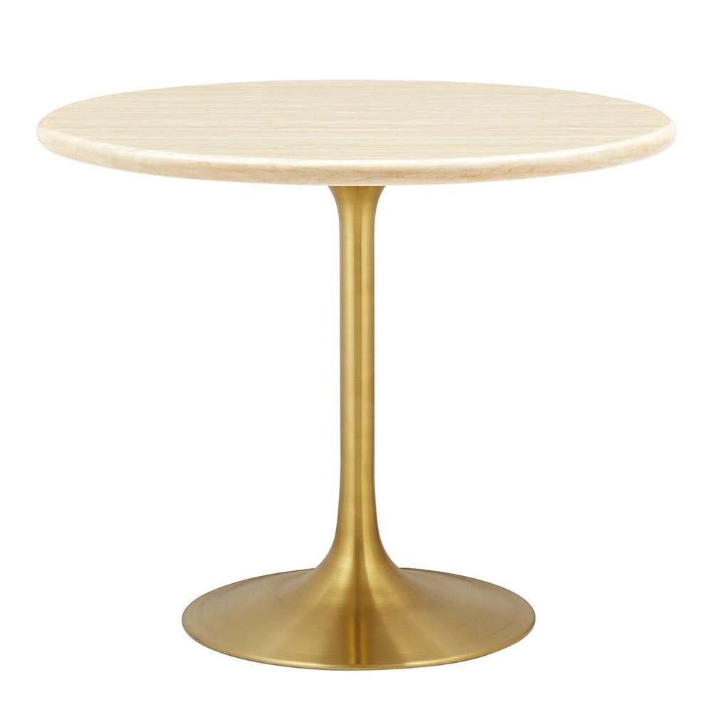 Modway - Lippa 36in Round Artificial Travertine Dining Table - EEI-6752-GLD-TRA veiw 1