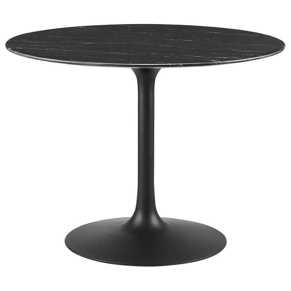 Modway - Lippa 40in Artificial Marble Dining Table in Black Black - EEI-4876-BLK-BLK veiw 2