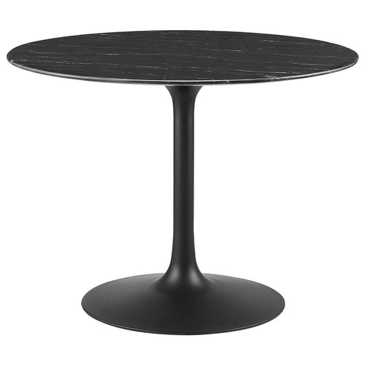 Modway - Lippa 40in Artificial Marble Dining Table in Black Black - EEI-4876-BLK-BLK veiw 2