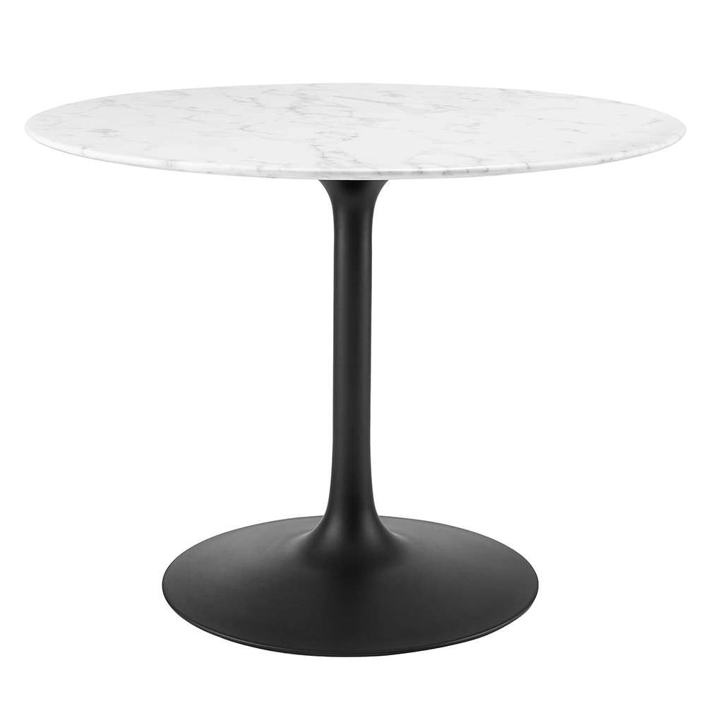 Modway - Lippa 40in Round Artificial Marble Dining Table in Black White - EEI-3526-BLK-WHI veiw 1