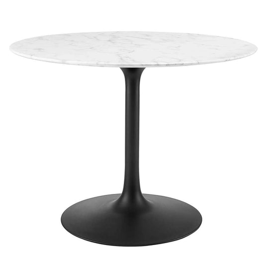 Modway - Lippa 40in Round Artificial Marble Dining Table in Black White - EEI-3526-BLK-WHI veiw 1