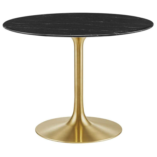 Modway - Lippa 40in Round Artificial Marble Dining Table in Gold Black - EEI-5238-GLD-BLK veiw 2