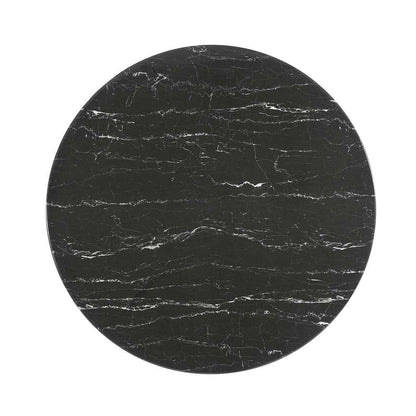 Modway - Lippa 40in Round Artificial Marble Dining Table in White Black - EEI-5181-WHI-BLK veiw 3