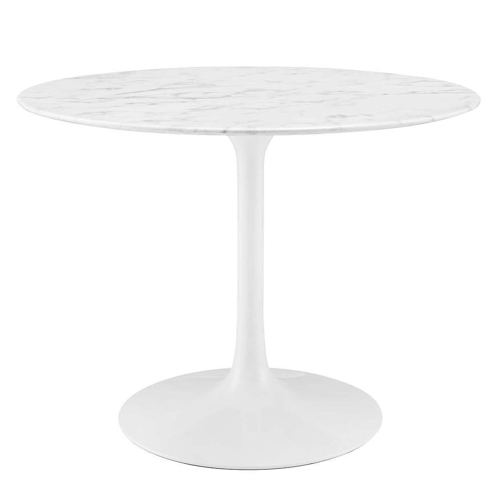 Modway - Lippa 40in Round Artificial Marble Dining Table in White - EEI-1130-WHI veiw 1