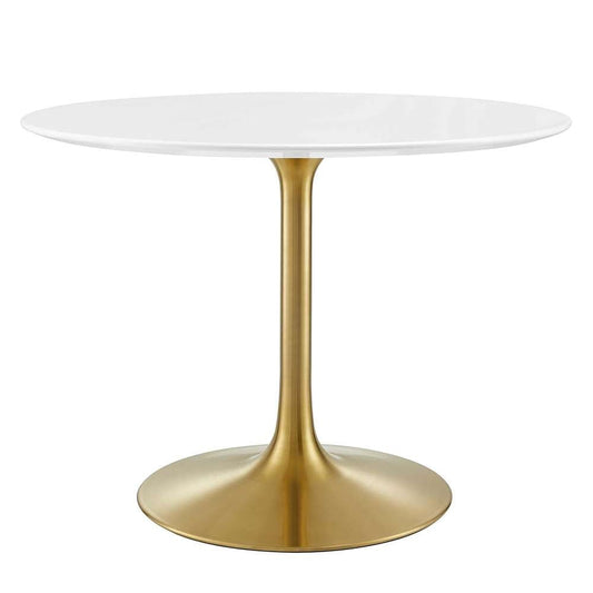 Modway - Lippa 40in Round Wood Dining Table in Gold White - EEI-3226-GLD-WHI veiw 1