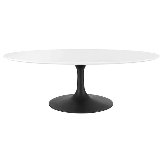 Modway - Lippa 48in Oval Coffee Table in Black White - EEI-3536-BLK-WHI veiw 1
