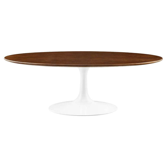 Modway - Lippa 48in Oval Wood Grain Coffee Table in Walnut - EEI-2020-WAL veiw 1