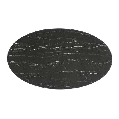 Modway - Lippa 54in Oval Artificial Marble Dining Table in Gold Black - EEI-5242-GLD-BLK veiw 3