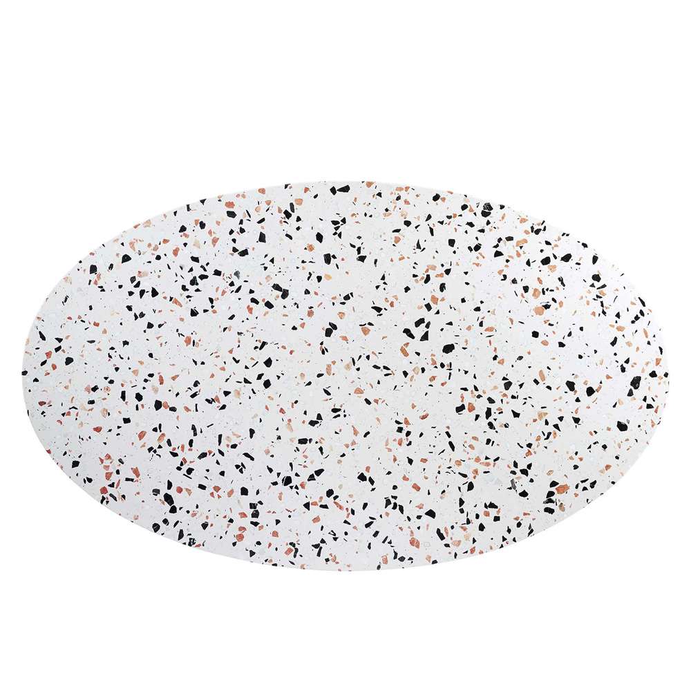 Modway - Lippa 60in Oval Terrazzo Dining Table in White White - EEI-5734-WHI-WHI veiw 3