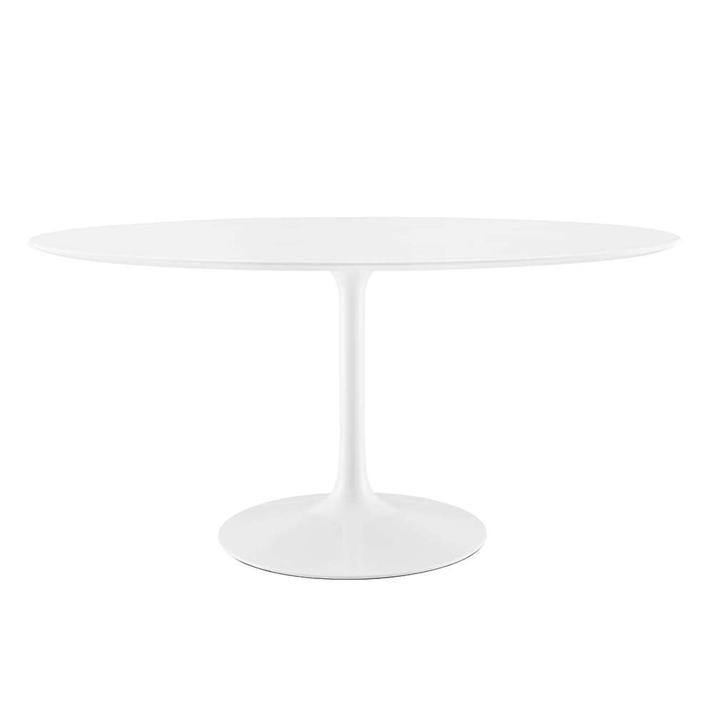 Modway - Lippa 60in Oval Wood Top Dining Table in White - EEI-1121-WHI veiw 1