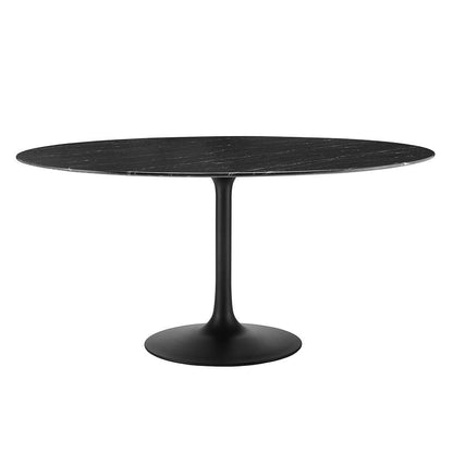 Modway - Lippa 60in Round Artificial Marble Dining Table in Black Black - EEI-4879-BLK-BLK veiw 1