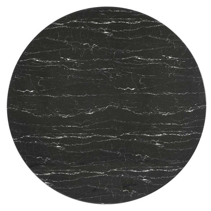 Modway - Lippa 60in Round Artificial Marble Dining Table in Black Black - EEI-4879-BLK-BLK veiw 3