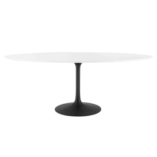 Modway - Lippa 78in Oval Dining Table in Black White - EEI-3540-BLK-WHI veiw 1