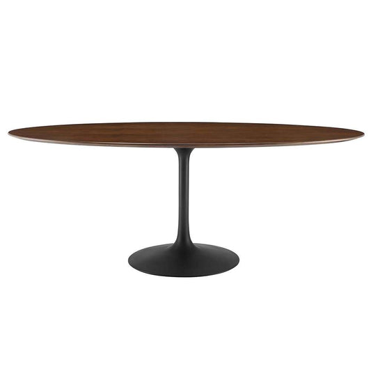 Modway - Lippa 78in Oval Walnut Wood Grain Dining Table in Black Walnut - EEI-3544-BLK-WAL veiw 1