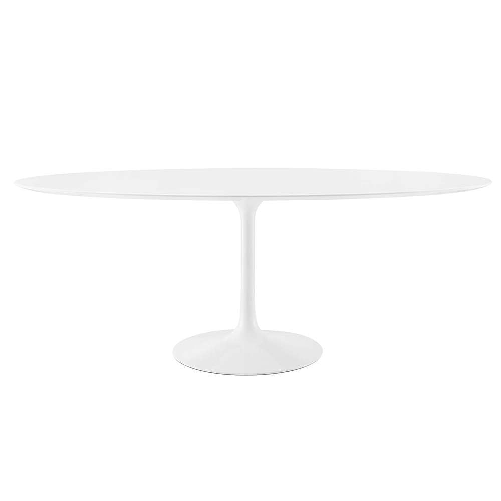 Modway - Lippa 78in Oval Wood Top Dining Table in White - EEI-1657-WHI veiw 1