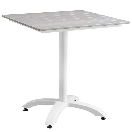 Modway - Maine 28in Outdoor Patio Dining Table - EEI-1514-WHI-LGR veiw 1