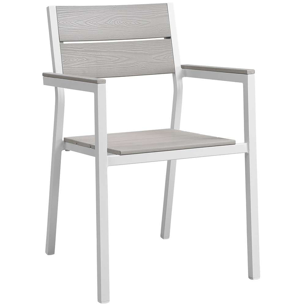 Modway - Maine Dining Outdoor Patio Armchair - EEI-1506-WHI-LGR veiw 1