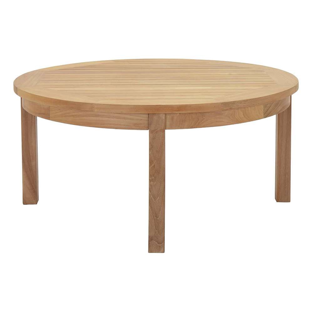 Modway - Marina Outdoor Patio Teak Round Coffee Table - EEI-1153-NAT veiw 1