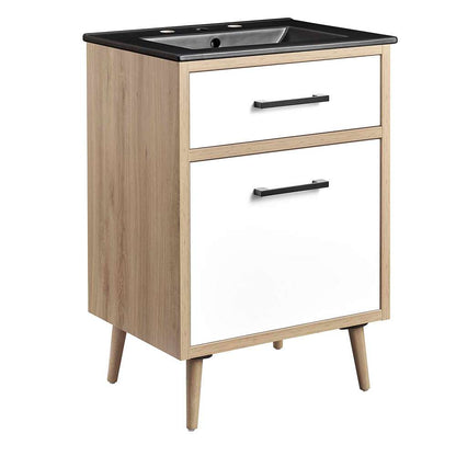 Modway - Maverick 24in Bathroom Vanity - EEI-6499-BLK-OAK veiw 1