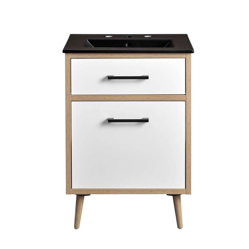 Modway - Maverick 24in Bathroom Vanity - EEI-6499-BLK-OAK veiw 4