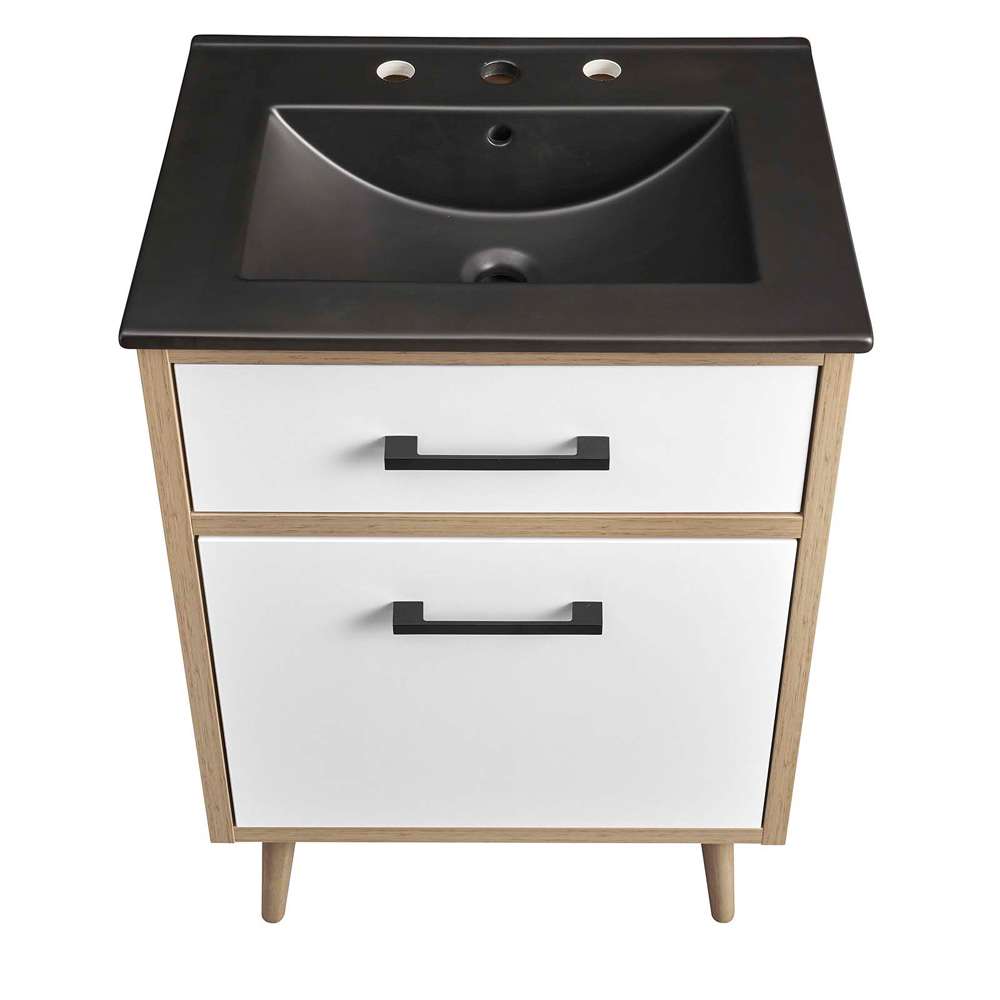 Modway - Maverick 24in Bathroom Vanity - EEI-6499-BLK-OAK veiw 5