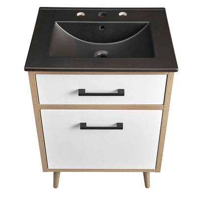 Modway - Maverick 24in Bathroom Vanity - EEI-6499-BLK-OAK veiw 5