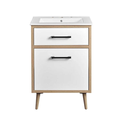 Modway - Maverick 24in Bathroom Vanity - EEI-6498-WHI-OAK veiw 4