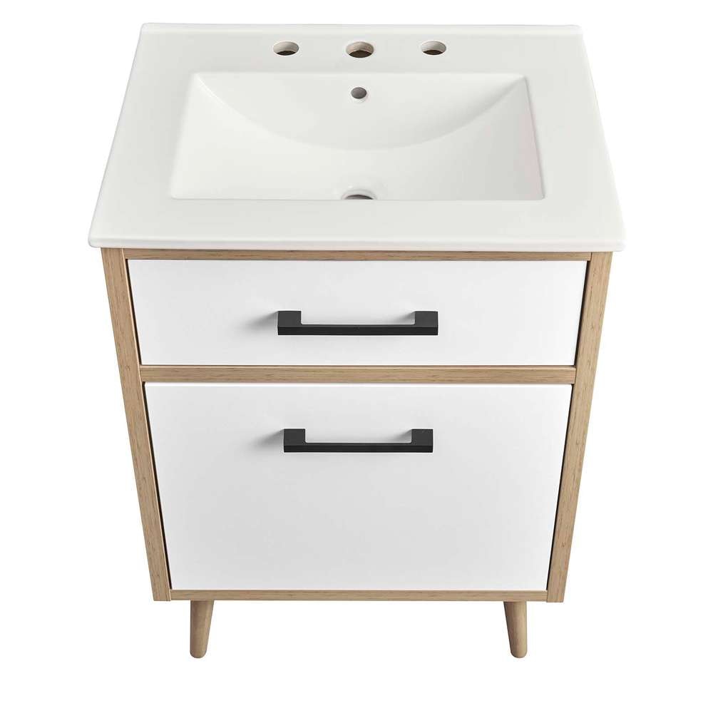 Modway - Maverick 24in Bathroom Vanity - EEI-6498-WHI-OAK veiw 5
