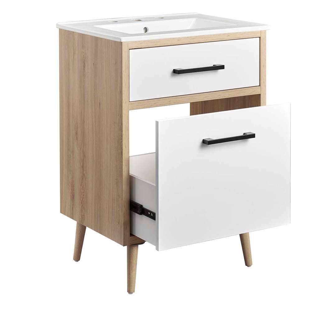 Modway - Maverick 24in Bathroom Vanity - EEI-6498-WHI-OAK veiw 6