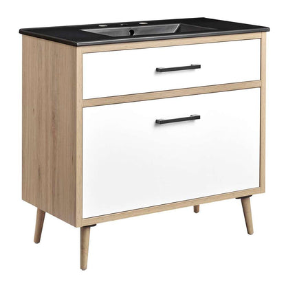 Modway - Maverick 36in Bathroom Vanity - EEI-6501-BLK-OAK veiw 2