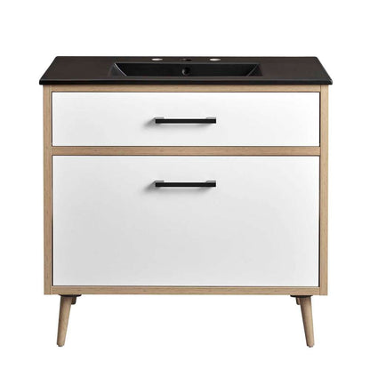 Modway - Maverick 36in Bathroom Vanity - EEI-6501-BLK-OAK veiw 4
