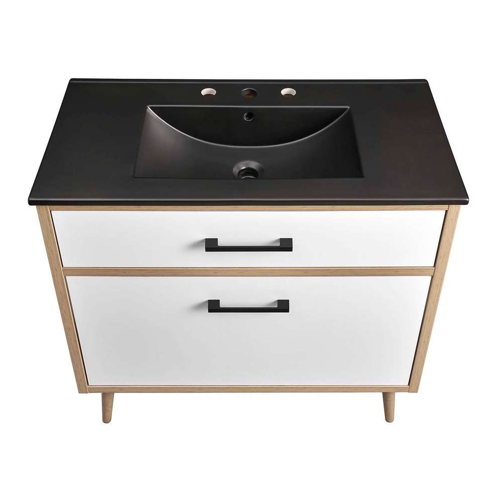 Modway - Maverick 36in Bathroom Vanity - EEI-6501-BLK-OAK veiw 5