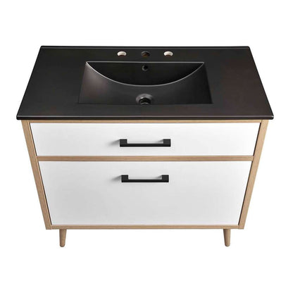 Modway - Maverick 36in Bathroom Vanity - EEI-6501-BLK-OAK veiw 5