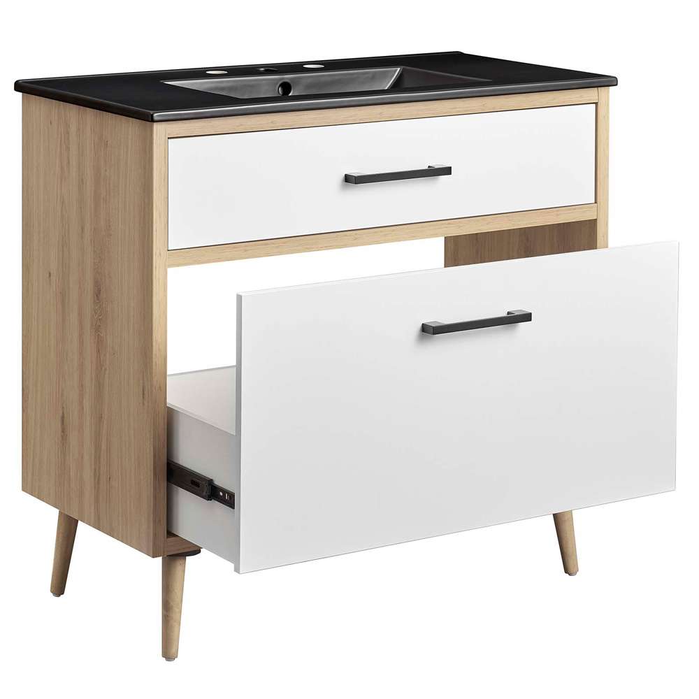 Modway - Maverick 36in Bathroom Vanity - EEI-6501-BLK-OAK veiw 6