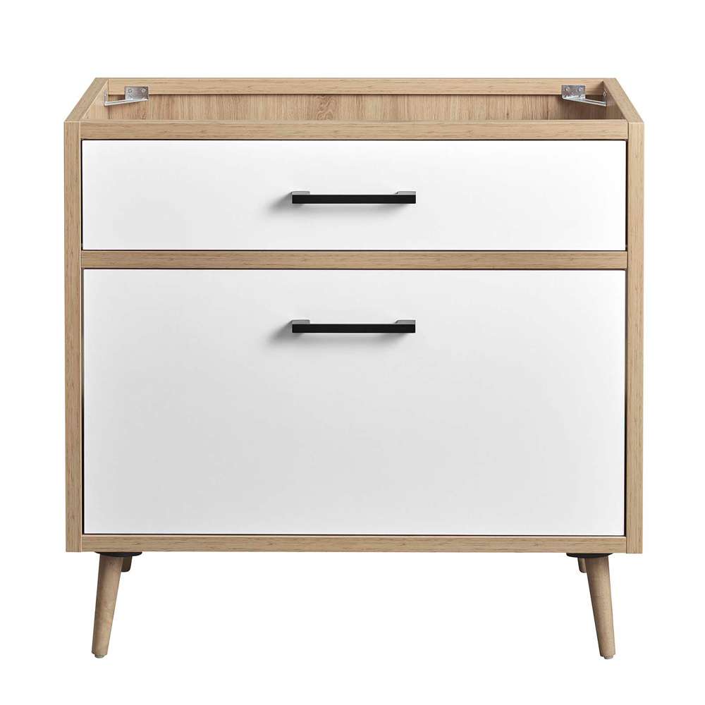 Modway - Maverick 36in Bathroom Vanity Cabinet - Sink Basin Not Included - EEI-6268-OAK-WHI veiw 4