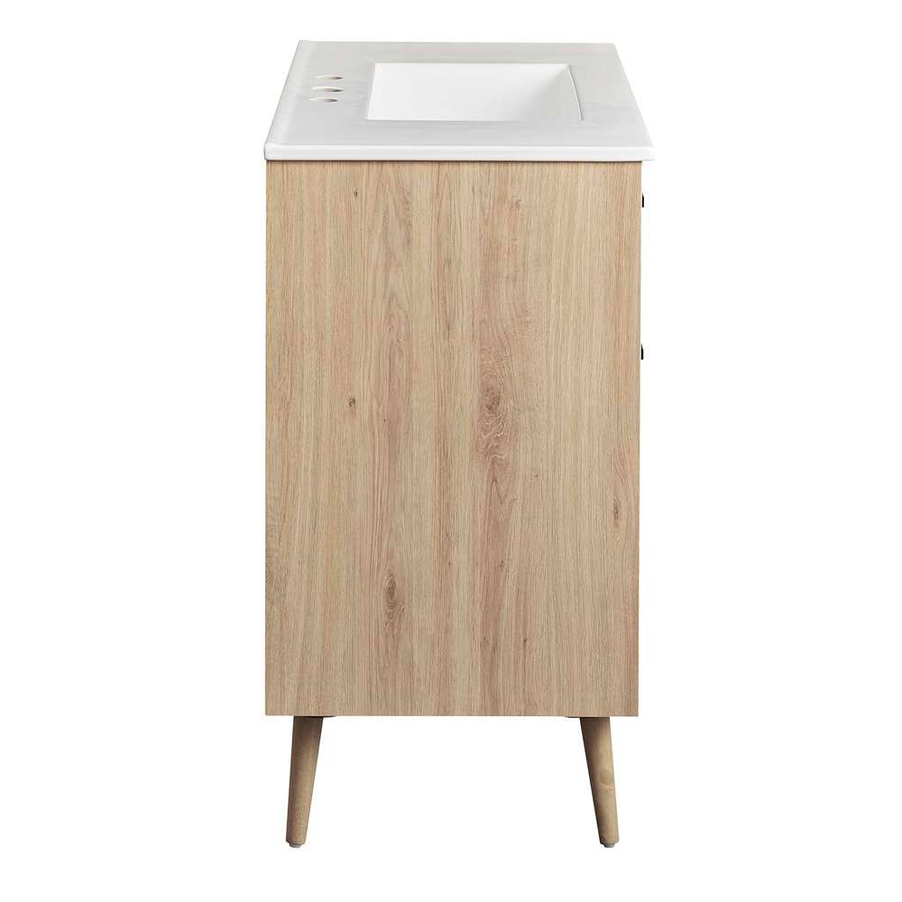 Modway - Maverick 36in Bathroom Vanity - EEI-6500-WHI-OAK veiw 3