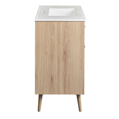 Modway - Maverick 36in Bathroom Vanity - EEI-6500-WHI-OAK veiw 3