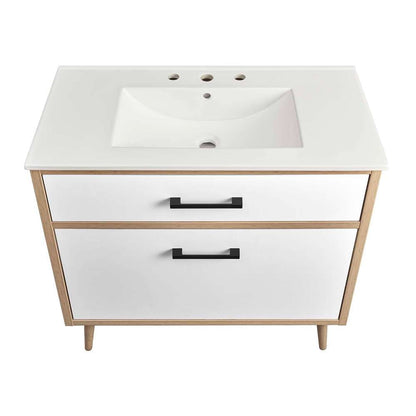 Modway - Maverick 36in Bathroom Vanity - EEI-6500-WHI-OAK veiw 5