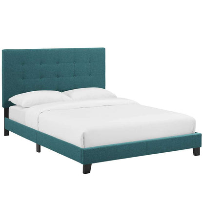 Modway - Melanie Queen Tufted Button Upholstered Fabric Platform Bed - MOD-5879-TEA veiw 2