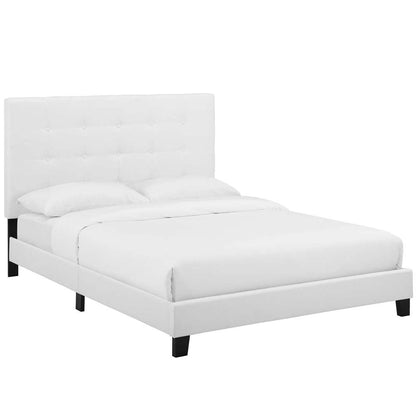 Modway - Melanie Queen Tufted Button Upholstered Fabric Platform Bed - MOD-5879-WHI veiw 2