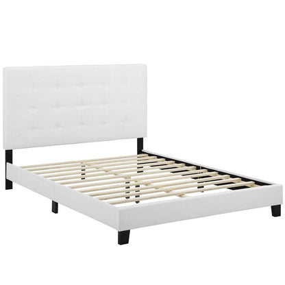 Modway - Melanie Queen Tufted Button Upholstered Fabric Platform Bed - MOD-5879-WHI veiw 3