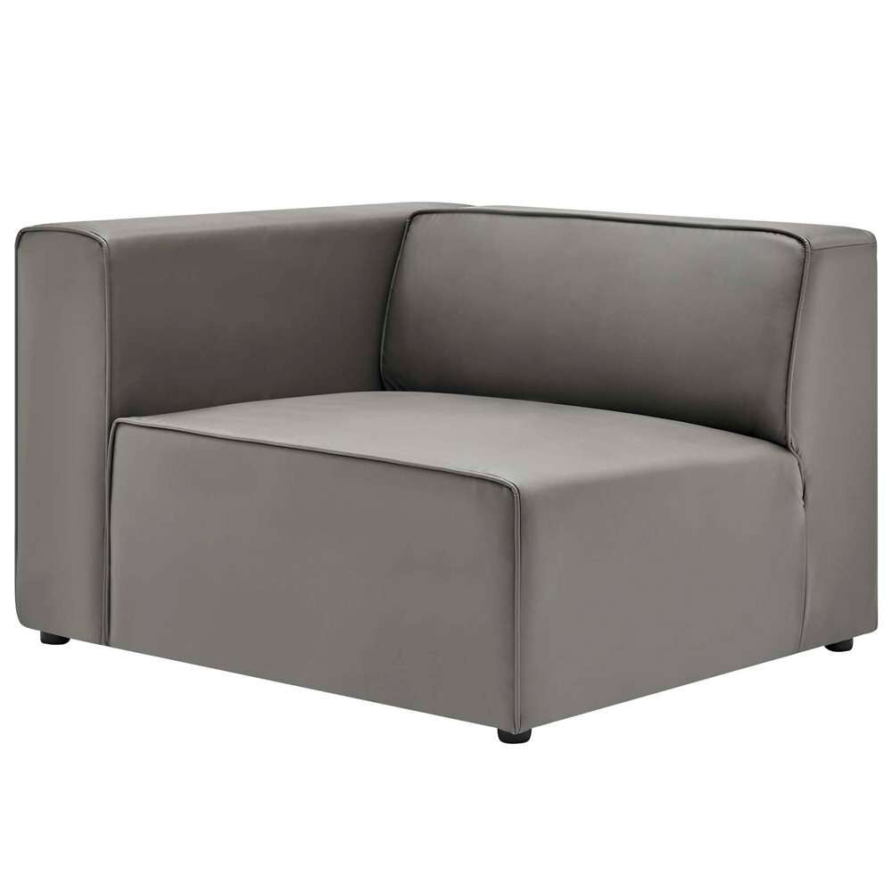 Modway - Mingle Vegan Leather 2-Piece Sectional Sofa Loveseat - EEI-4788-GRY veiw 4