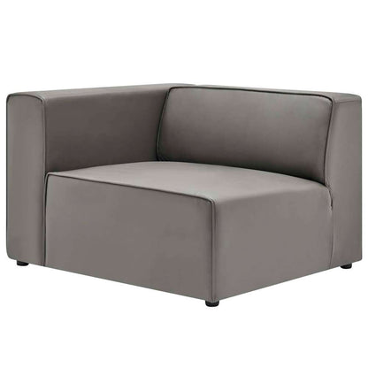 Modway - Mingle Vegan Leather 2-Piece Sectional Sofa Loveseat - EEI-4788-GRY veiw 4