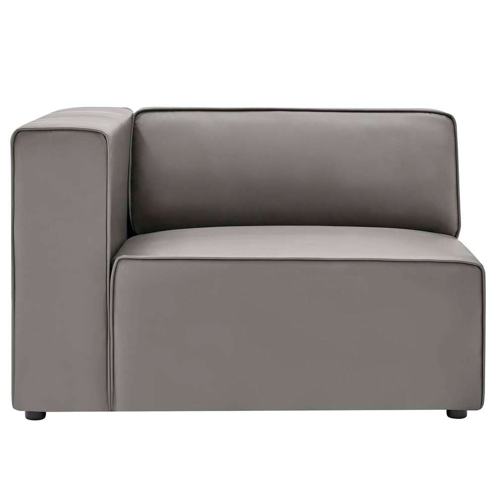 Modway - Mingle Vegan Leather 2-Piece Sectional Sofa Loveseat - EEI-4788-GRY veiw 5