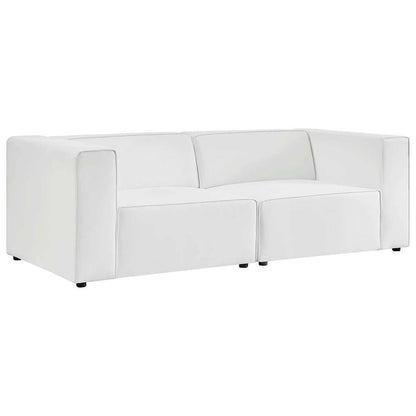 Modway - Mingle Vegan Leather 2-Piece Sectional Sofa Loveseat - EEI-4788-WHI veiw 1