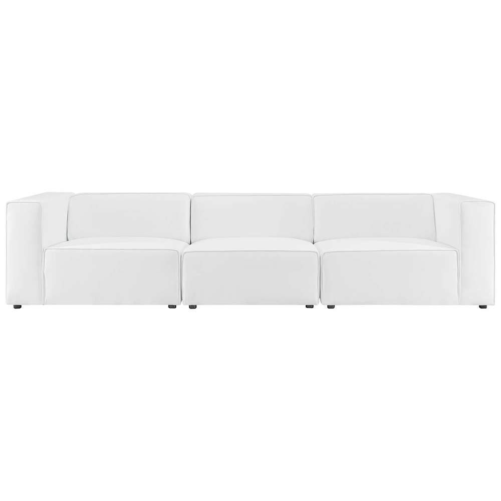 Modway - Mingle Vegan Leather 3-Piece Sectional Sofa - EEI-4789-WHI veiw 3