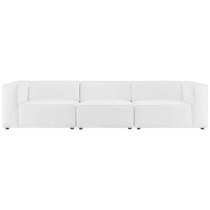 Modway - Mingle Vegan Leather 3-Piece Sectional Sofa - EEI-4789-WHI veiw 3