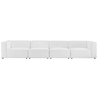 Modway - Mingle Vegan Leather 4-Piece Sectional Sofa - EEI-4793-WHI veiw 3